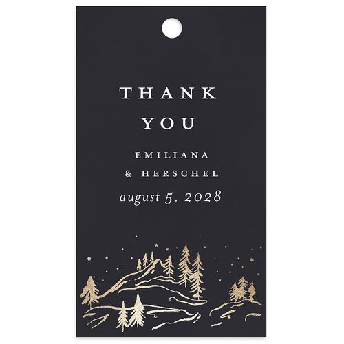 Mountain Sky Foil Favor Gift Tags Gold Licorice Signature