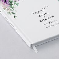 Romantic Wisteria Wedding Guest Book Purple Petal
