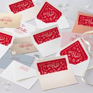 Hand Drawn Las Vegas Hearts Euro Envelope Liners Crimson Luxe