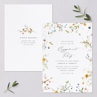 Dainty Wildflower Engagement Party Invitations Sunflower Signature Blank Standard
