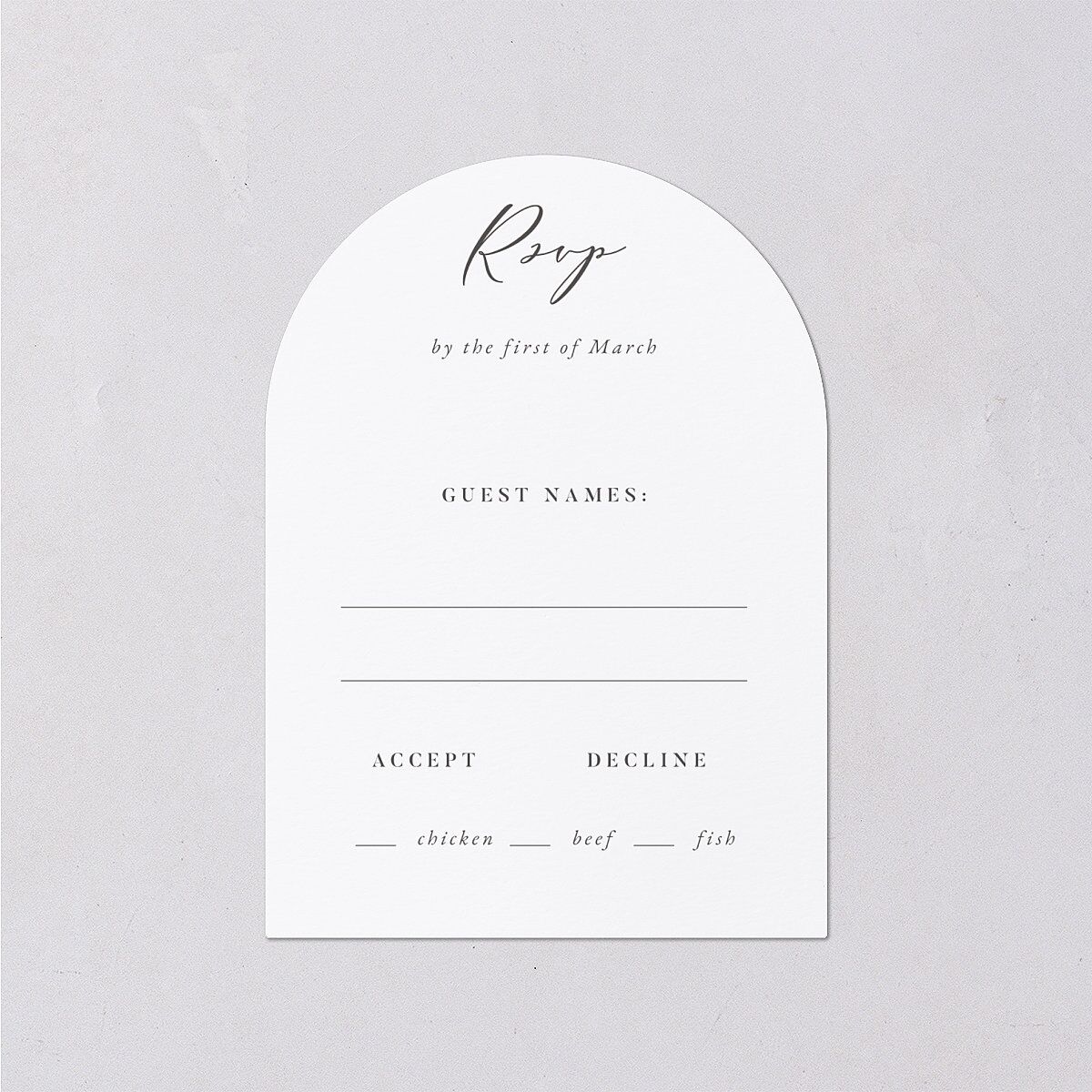Timeless Script Wedding Response Cards — view 1
