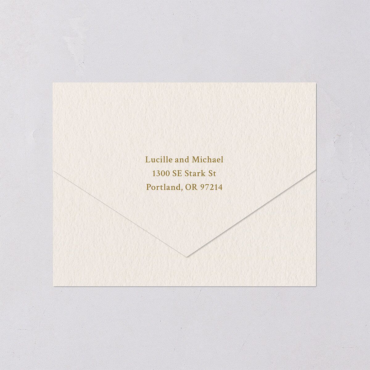 Elegant Typography All-in-One Wedding Invitations Gold Signature Light Both Recipient and Return Addresses No