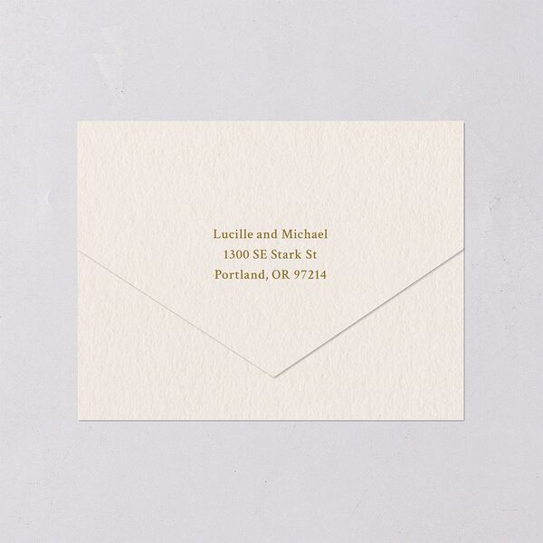 Elegant Typography All-in-One Wedding Invitations Gold Signature Light Both Recipient and Return Addresses No