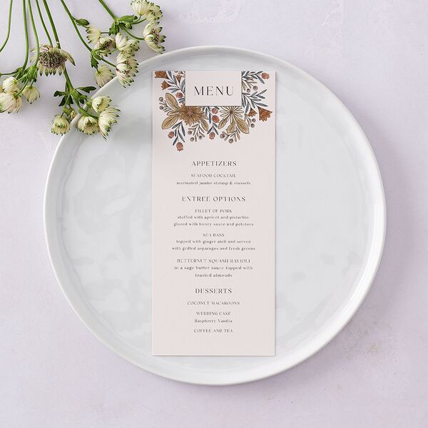 Timeless Wildflowers Menus Terracotta Signature