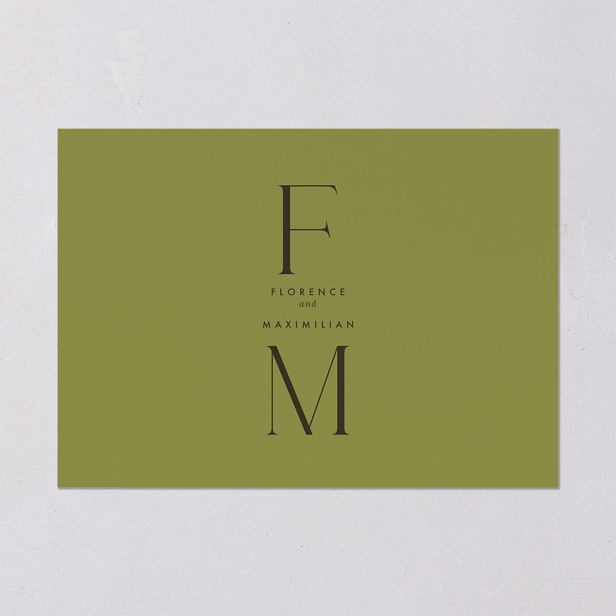 Modern Initials Rehearsal Dinner Invitations Olive Signature Blank Standard