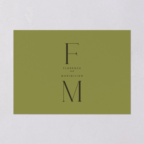 Modern Initials Rehearsal Dinner Invitations Olive Signature Blank Standard