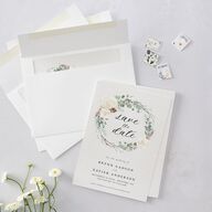 Rustic Botanical Save The Date Cards Thyme Signature smooth Blank No