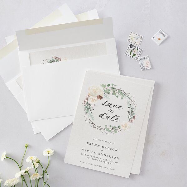 Rustic Botanical Save The Date Cards Thyme Signature smooth Blank No