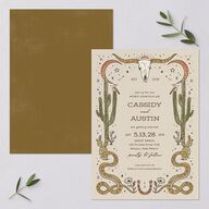 Southwestern Nouveau Wedding Invitations Umber Signature Blank No Standard