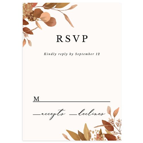 Eucalyptus Frame Wedding Response Cards Walnut Signature Standard