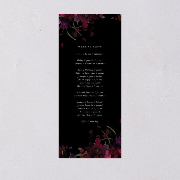 Midnight Floral Wedding Programs Gold Raspberry Signature