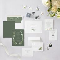 Greenery Laurel Foil Wedding Invitations Thyme Gold Signature Blank No Standard