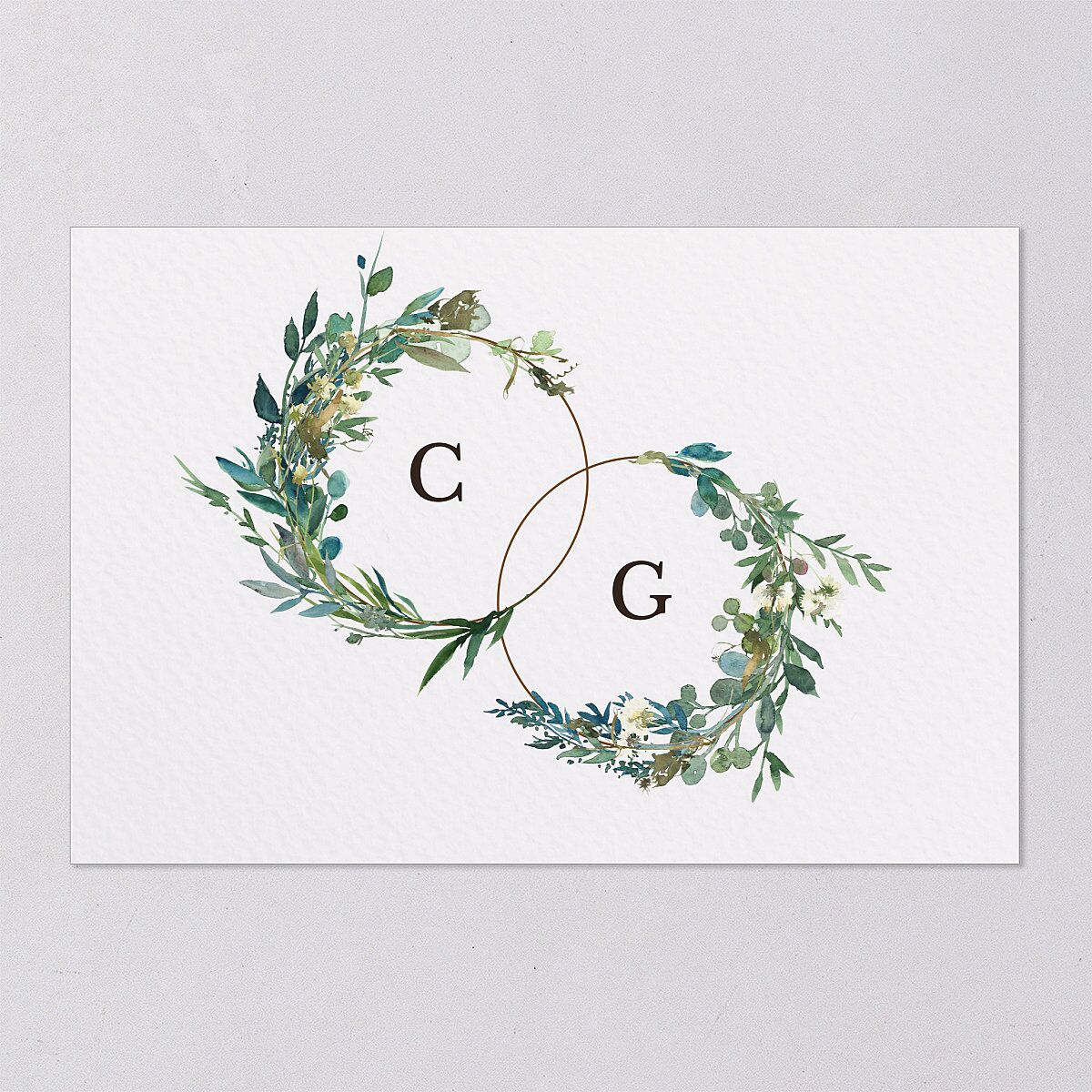 Leafy Hoops Save The Date Postcards — view 4