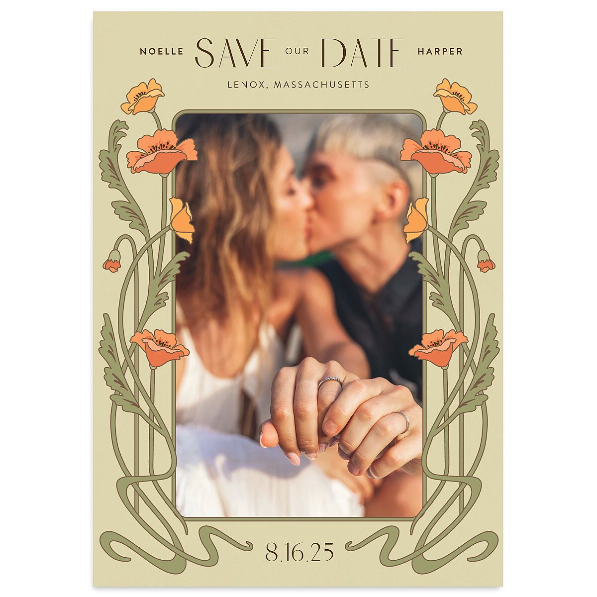 Vintage Nouveau Save The Date Cards