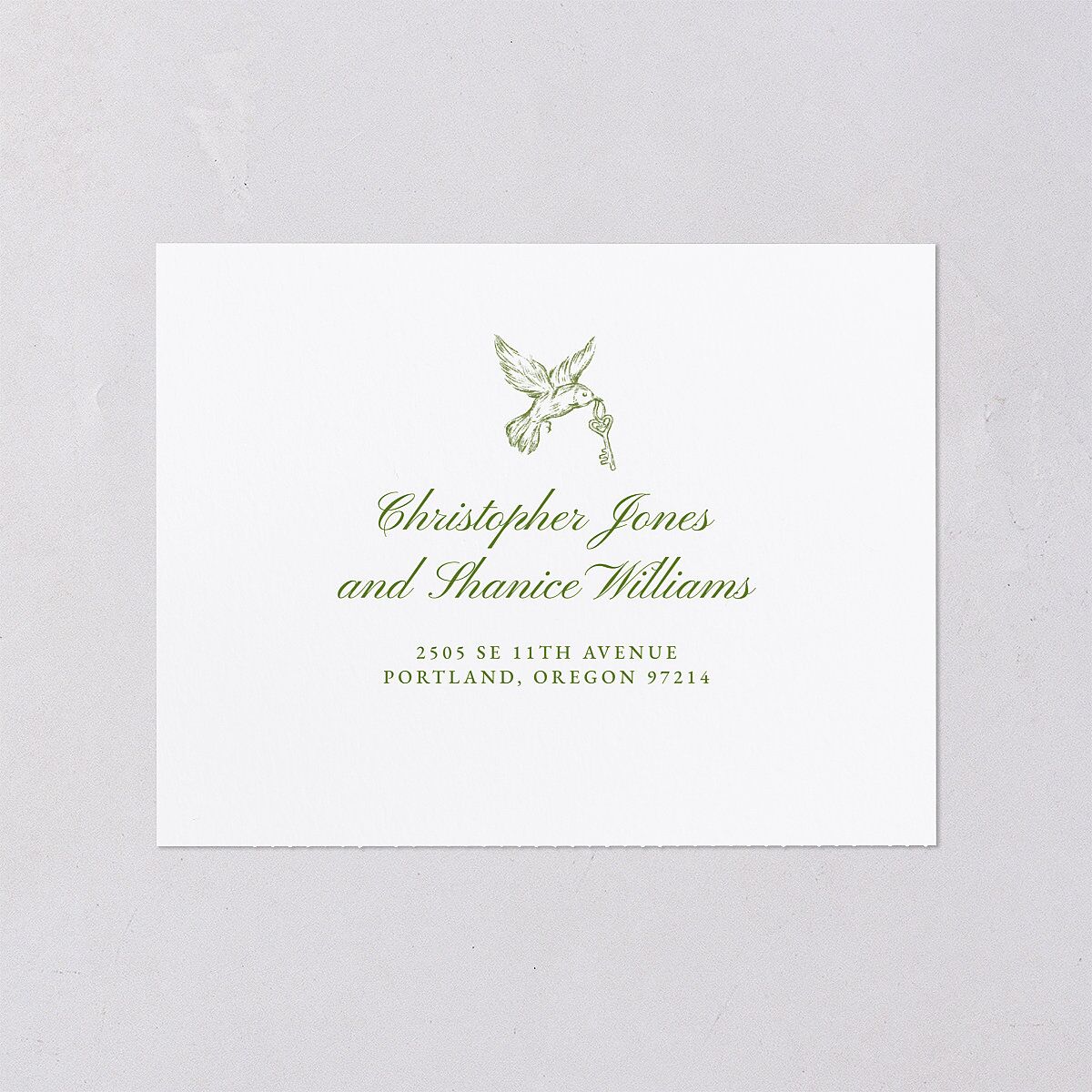 Elegant Italian Toile All-in-One Wedding Invitations Greenery Signature Light Both Recipient and Return Addresses No