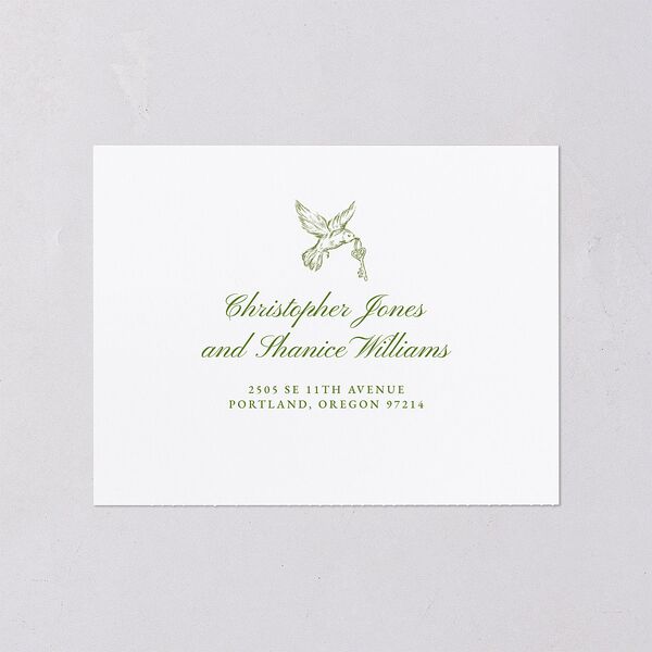 Elegant Italian Toile All-in-One Wedding Invitations Greenery Signature Light Both Recipient and Return Addresses No