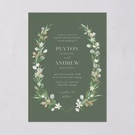 Greenery Laurel Foil Wedding Invitations Thyme Gold Signature Blank No Standard