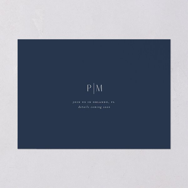 Hawaiian Tropical Monstera Frame Save the Date Cards Moody Blue Signature smooth Blank No Standard