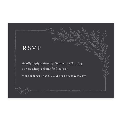 Exquisite Branches Botanical URL RSVP Cards Charcoal Signature Standard