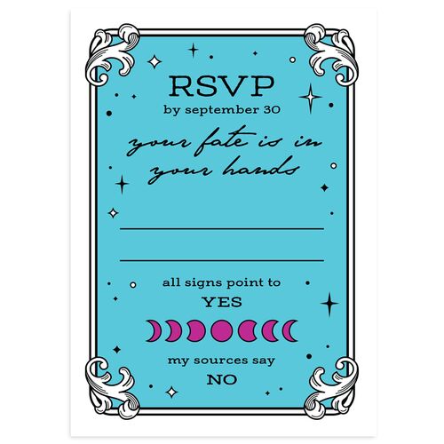Halloween Tarot Skeletons Wedding Response Cards Turquoise Signature Standard