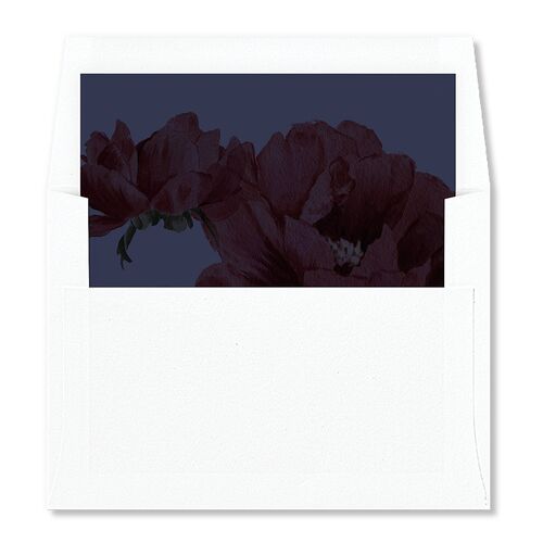 Formal Peony Garden Envelope Liners Navy Standard