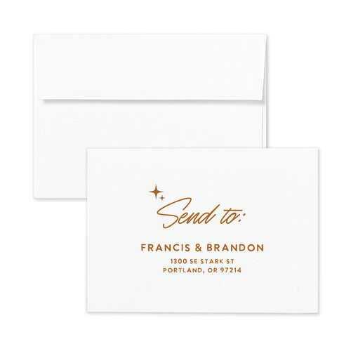Retro Tropical Destination Response Card Envelopes White Apricot Return Address Signature Standard