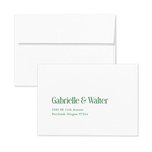 Stay For The Party Response Card Envelopes White Jewel Green Return Address Signature Standard