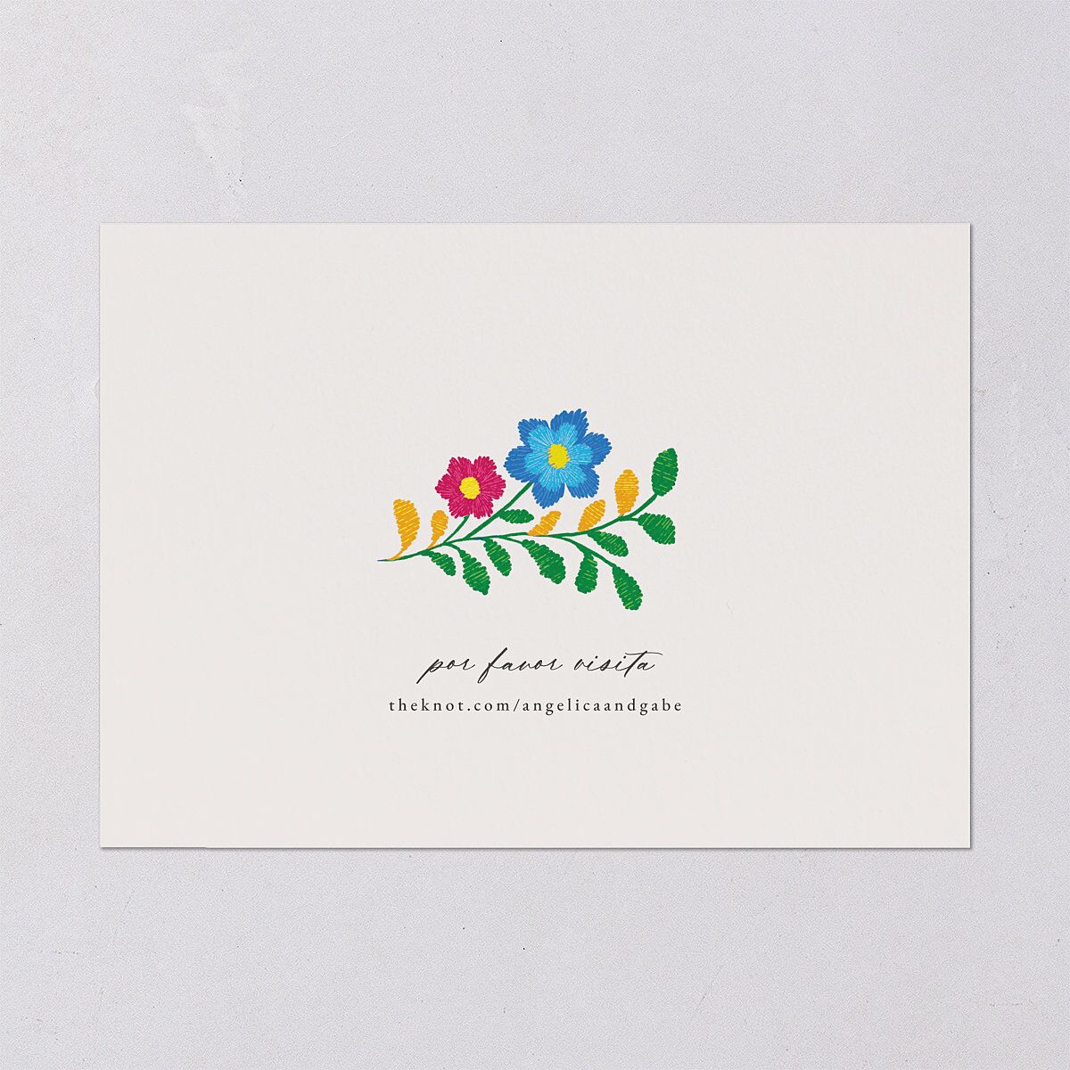 Bordados Florales Save The Date Cards Off-White Signature smooth Blank No Standard
