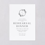 Monogram Leaves Rehearsal Dinner Invitations Charcoal Signature Blank Standard