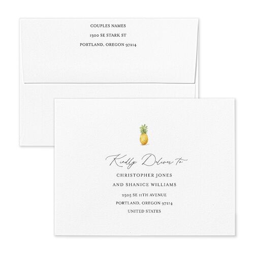 Charming Charleston Thank You Card Envelopes White Pure White Both Recipient and Return Addresses Signature Standard