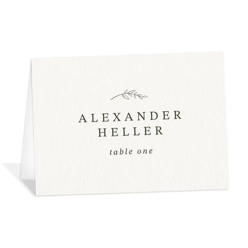 Elegant Garland Crest Place Cards Dark Camo Signature