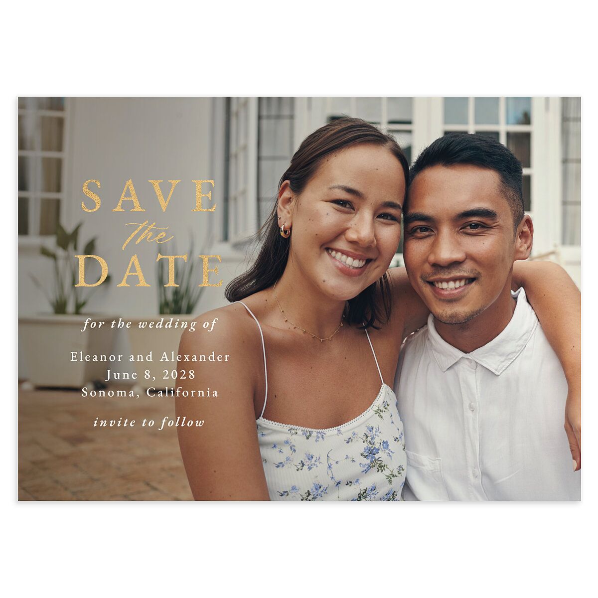 Timeless Floral Foil Save the Date Cards