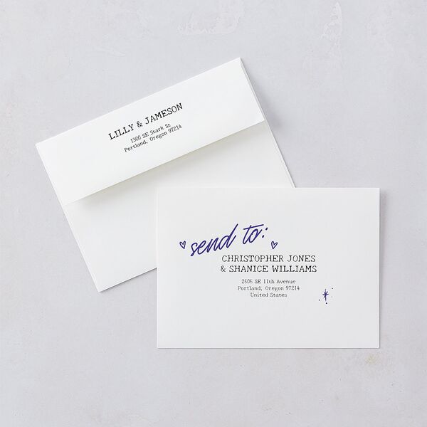 Mood Board Save the Date Cards Sapphire Signature smooth Blank No