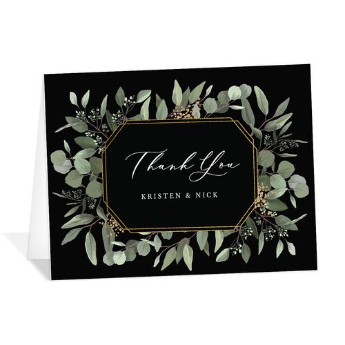 Eucalyptus Frame Thank You Cards Midnight