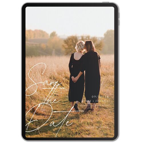 Corner Script Digital Save the Date Cards Daffodil Watercolor Blush Lets Celebrate Standard