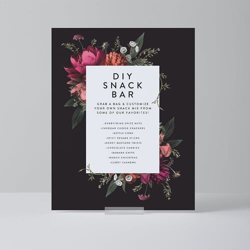 Blooming Botanical Standard Favor Tabletop Sign Small Midnight Standard Outdoor Corrugated S Tabletop Favor