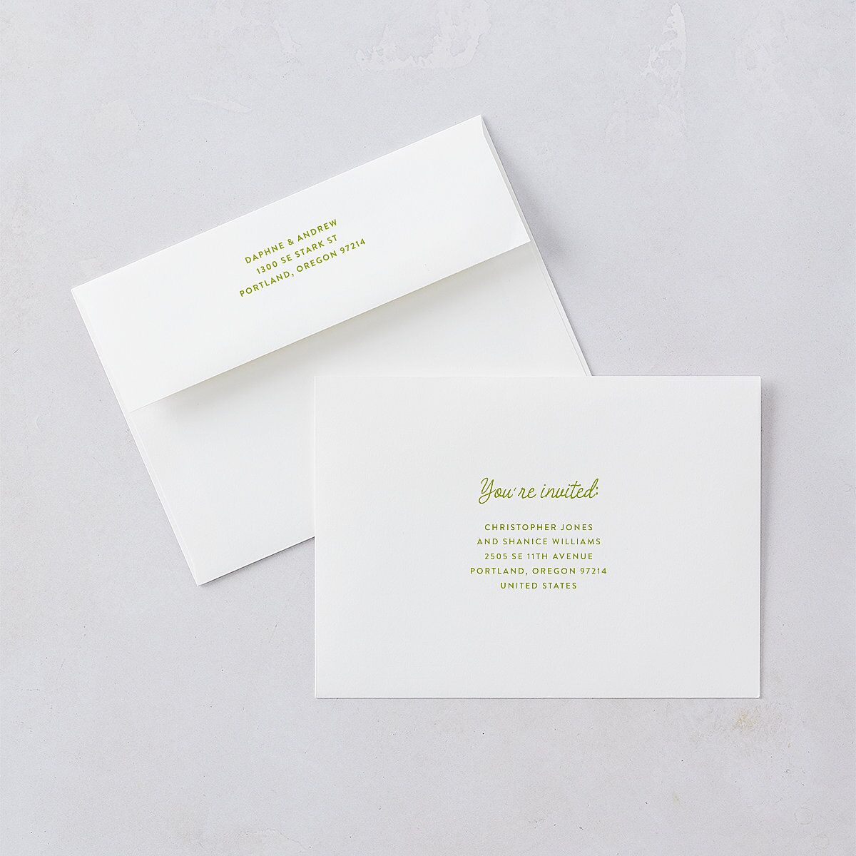 Eclectic Painted Stripes Wedding Invitations Pear Signature Blank No Standard