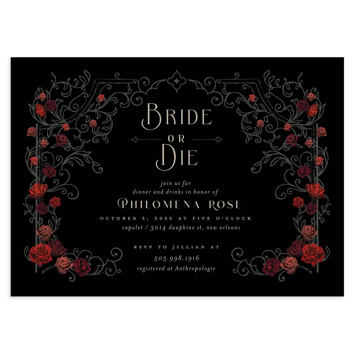 Gothic Gate Bridal Shower Invitations