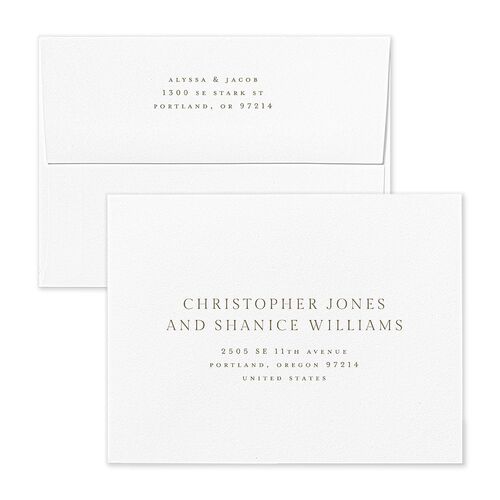 Timeless Triptych Photo Series Thank You Card Envelopes White Champagne Both Recipient and Return Addresses Signature Standard