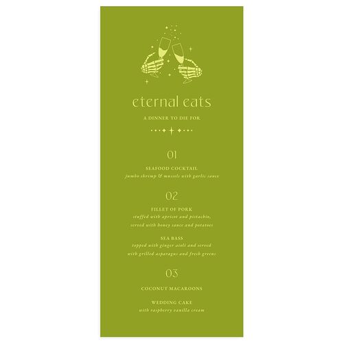 Til Death Do We Disco Menus Pear Signature