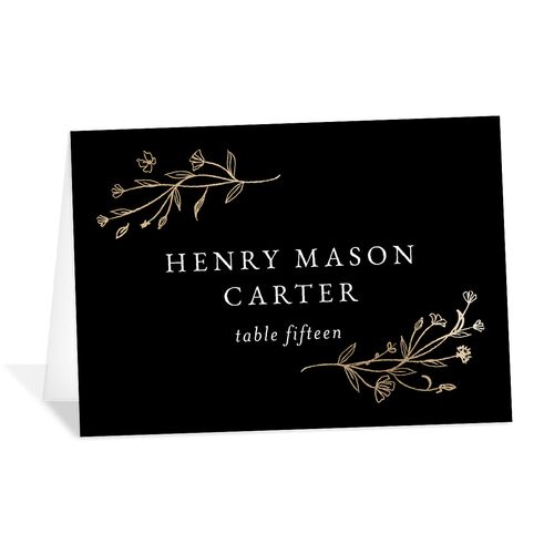 Gilded Monogram Place Cards Gold Licorice Signature