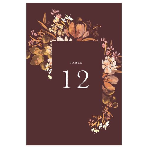 In Bloom Table Numbers Chocolate Signature
