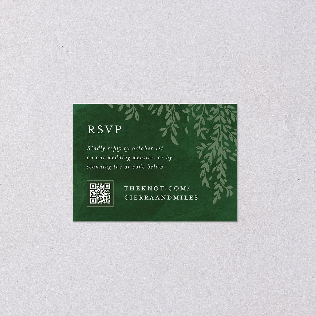 Emerald Forest QR Code RSVP Cards Hunter Green Signature Standard