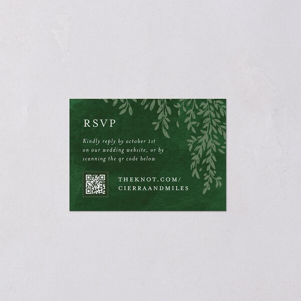 Emerald Forest QR Code RSVP Cards Hunter Green Signature Standard