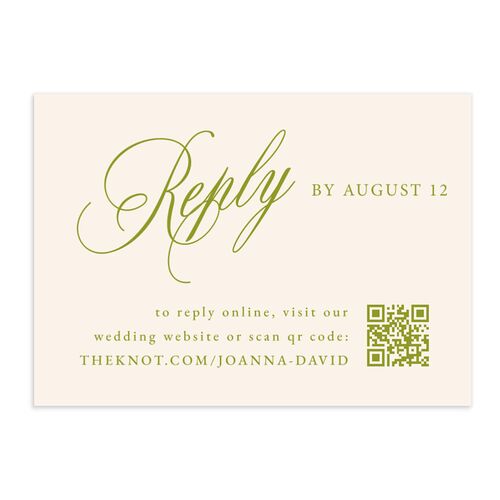 We're Getting Married QR Code RSVP Cards Deep Olive Signature