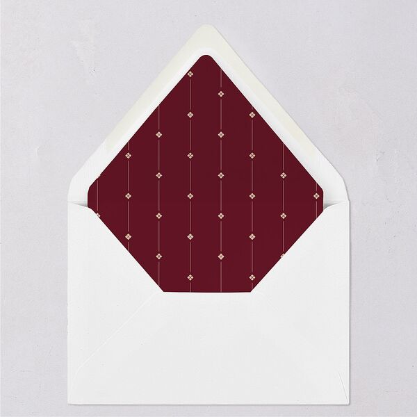Whimsical Hand Drawn Bow Euro Envelope Liners Burgundy Luxe