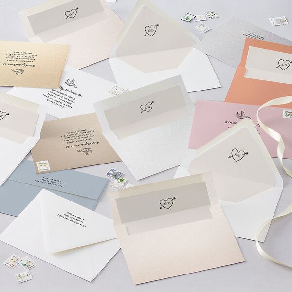 Vintage Lovebird Banner Euro Envelope Liners Linen Luxe