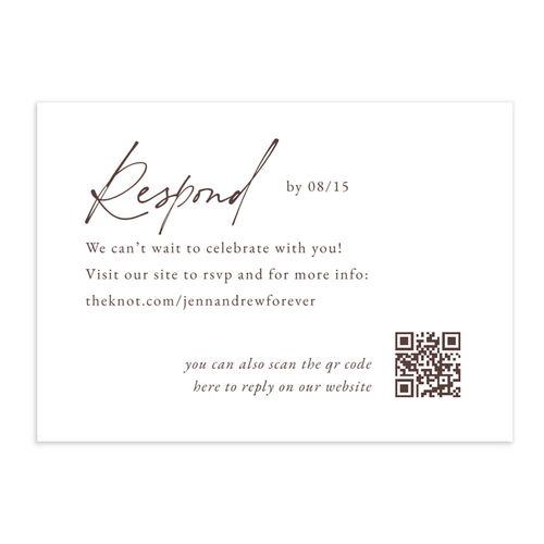 Simple Modern Photo QR QR Code RSVP Cards Espresso Signature Standard