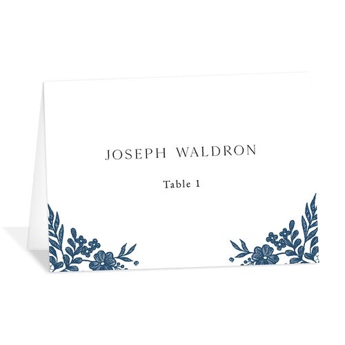 Ornate Lace Place Cards Navy Signature