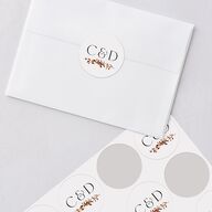 Simple Vine Wedding Stickers Terracotta Circle